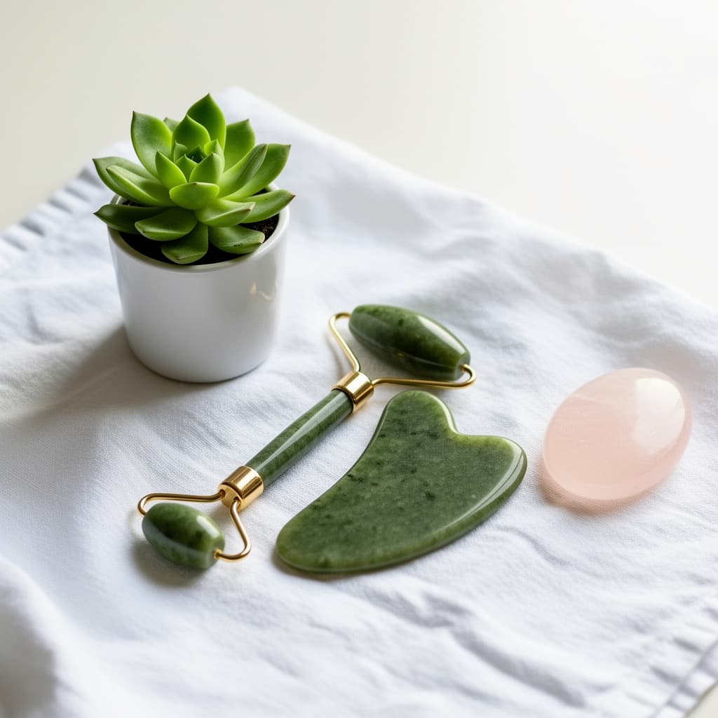 Jade Facial Roller & Gua Sha Set
